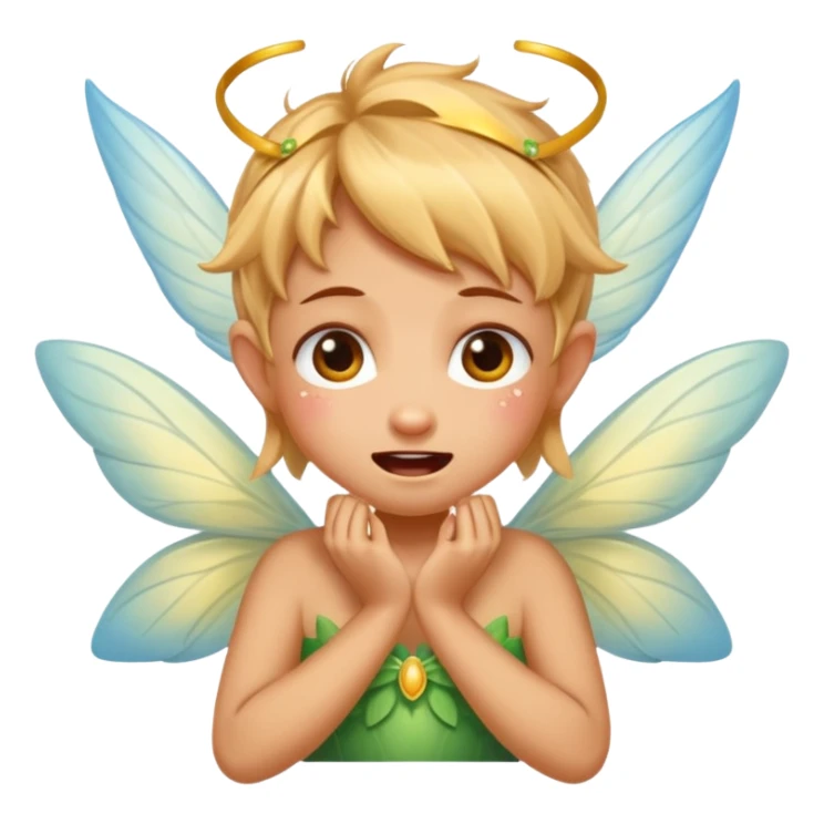 A little fairy, with wings,  , do more different emotional, she cry, smail  tayd , angry, hungry, sticker