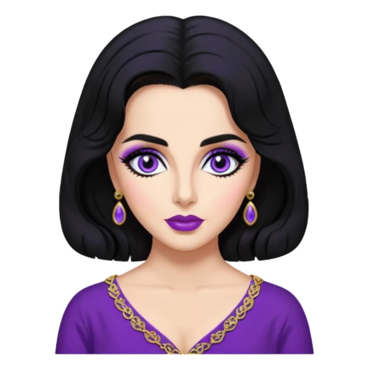 Elizabeth Taylor with violet eyes, black hair sticker