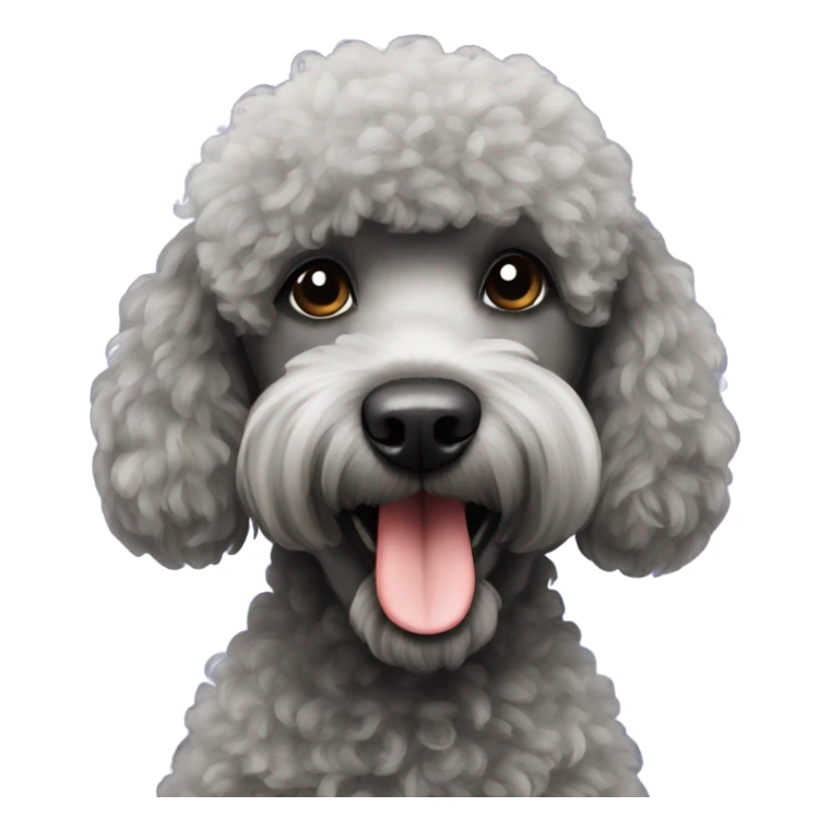 black poodle dog with christmas hay sticker