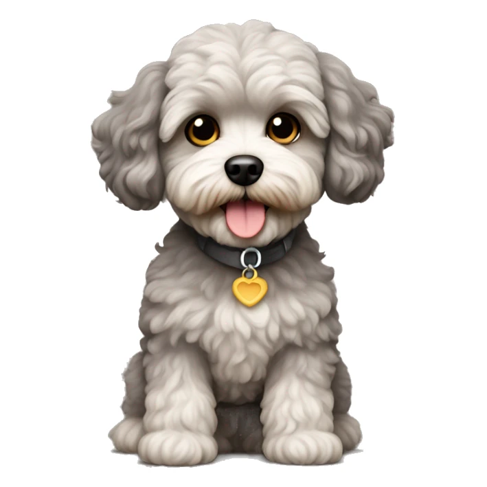 Dog maltipoo grey/brown fur sticker