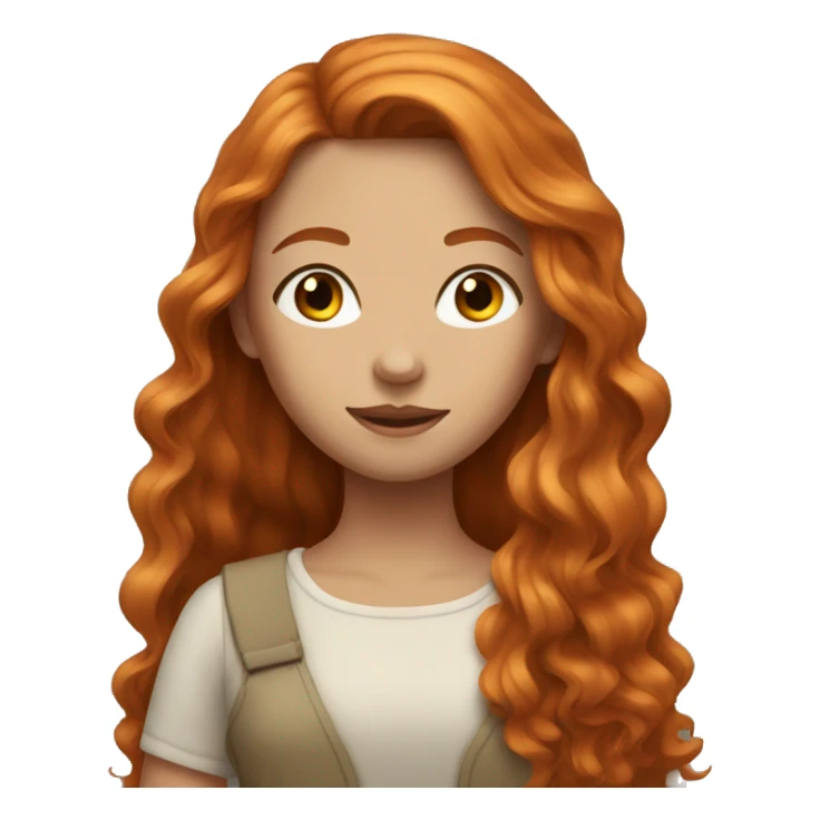 Beautiful girl with long ginger hair  sticker