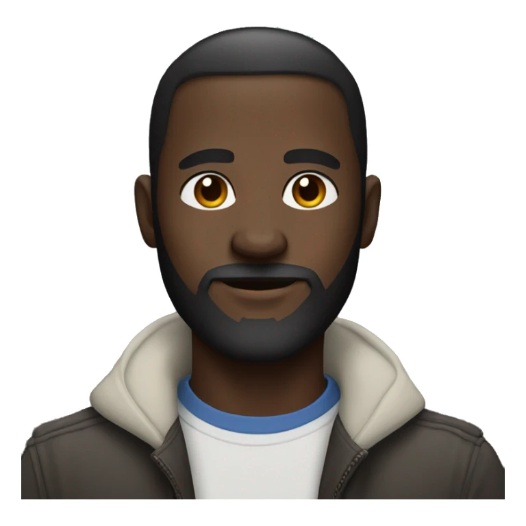 dark-skinned male portrait with beard with right side pose sticker