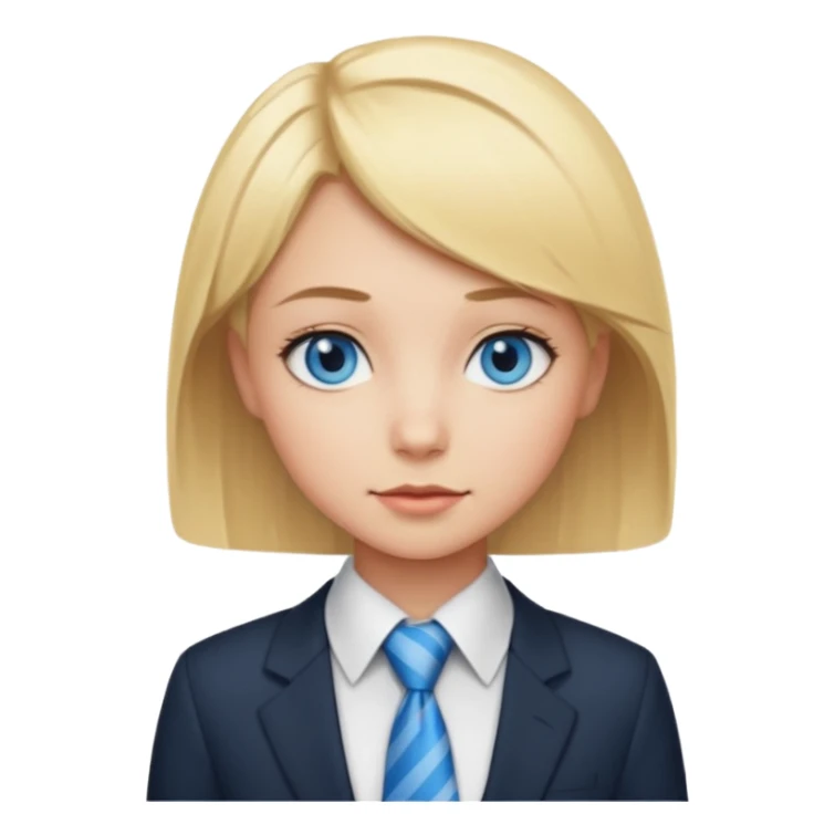 blonde girl very short hair with tie  sticker