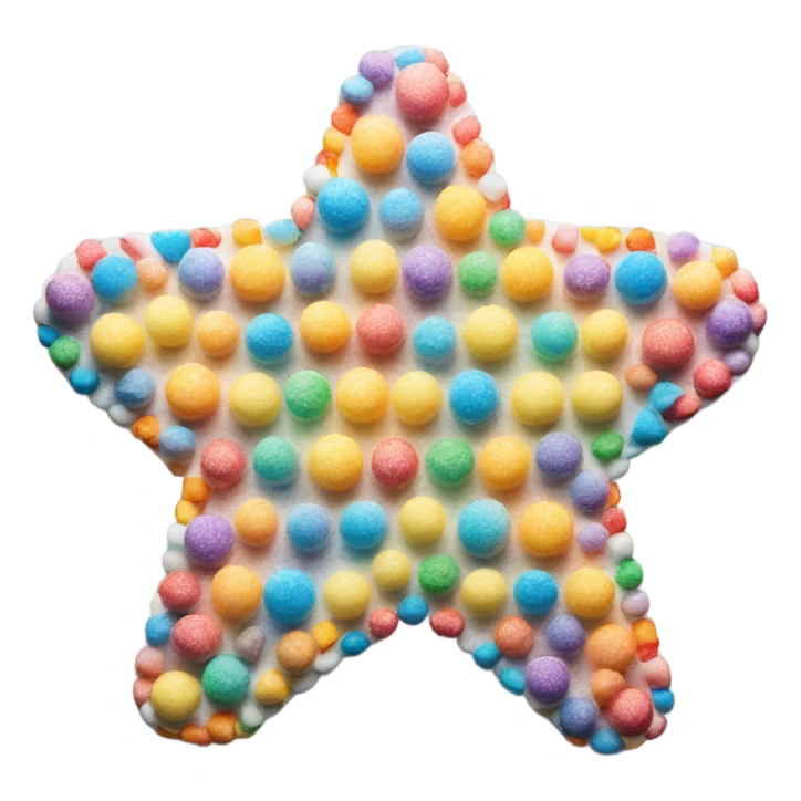 Sparkling rainbow star made of marshmallows sticker