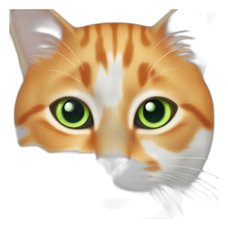 orange and white cat with green eyes sticker