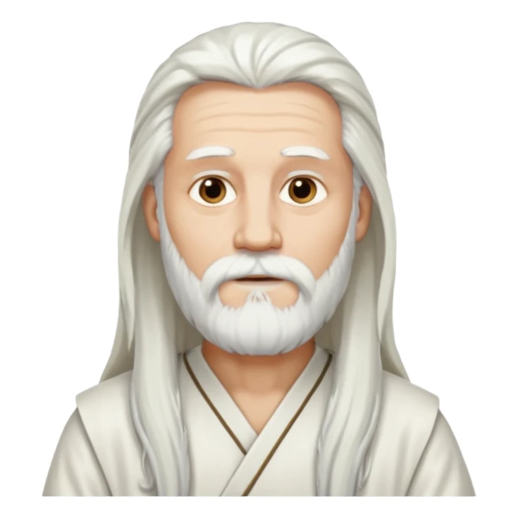 Dios, Hombre cabello largo blanco, barba blanca y tunica blanca sticker