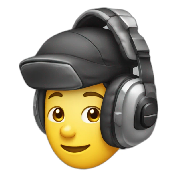 tête jeune gamer avec un casque micro, une casquette sticker