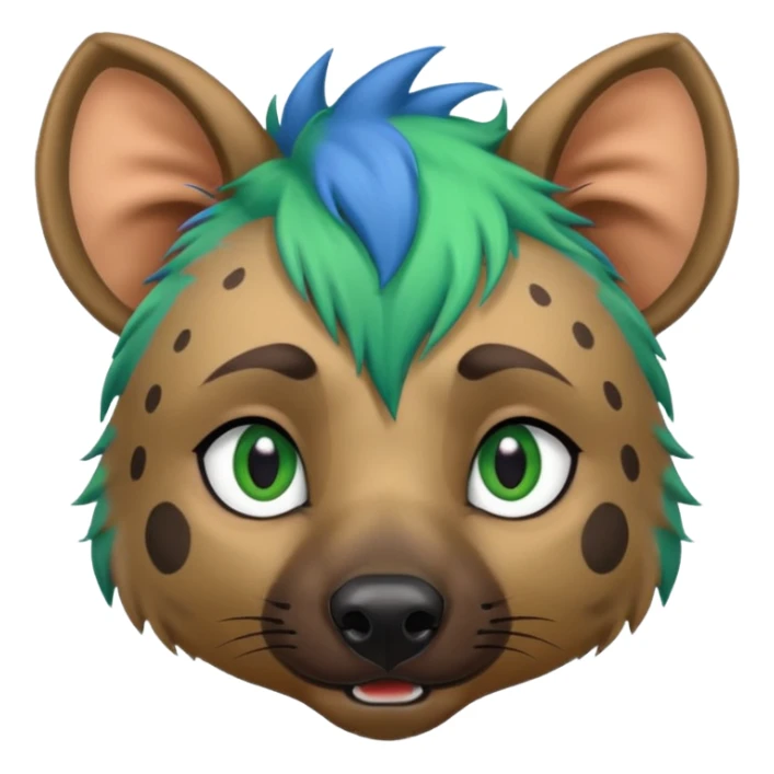 hyena with blue and green hair sticker