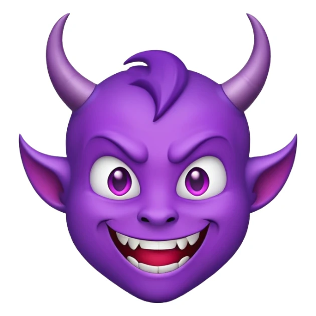 A web emoji 🕸️ with the classic purple smiling devil emoji 😈 placed exactly at the center. The purple devil emoji must look exactly like the official Apple/Google version — purple face, sharp eyes, wide mischievous smile, and small devil horns. No changes to its expression, color, shape, or accessories. No extra elements added. The web emoji is plain and stylized like the original emoji, with the devil emoji clearly visible inside it, untouched.

 sticker