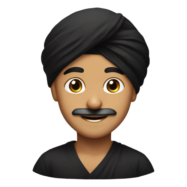 smiling sardar boy with black turban sticker
