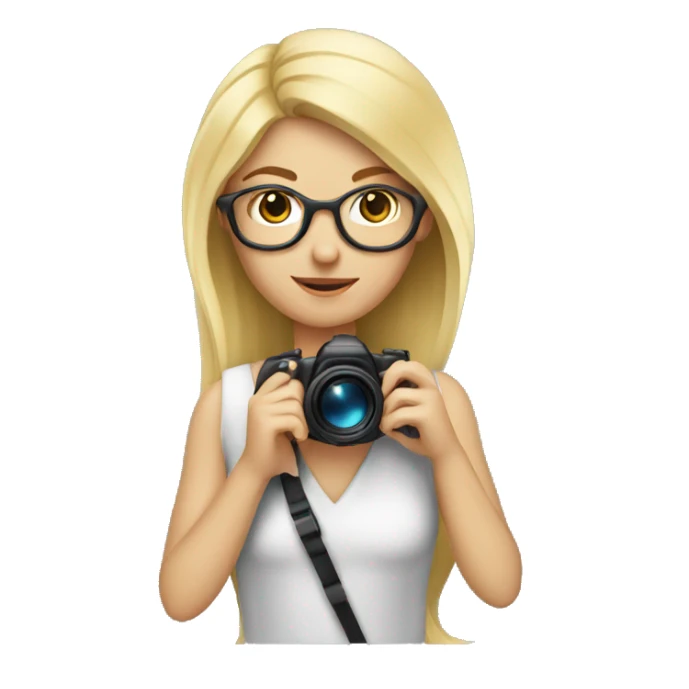 Blonde girl photographer  sticker