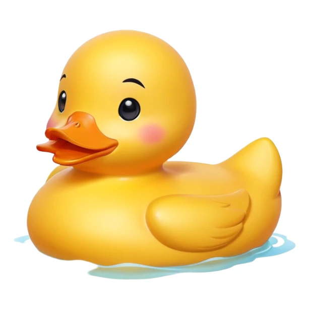 A rubber duck with rosy cheeks and an adorable happy expression sticker