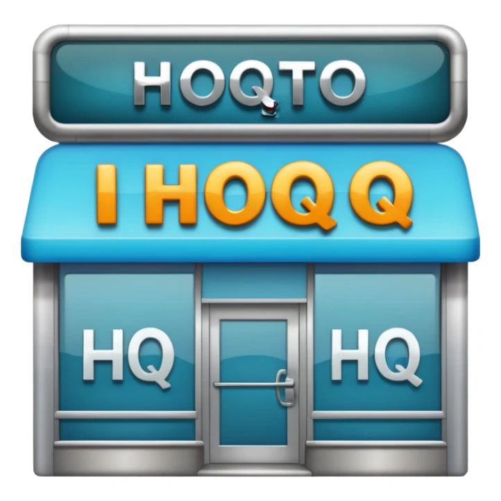 modern shop with the word HQ in the sign sticker