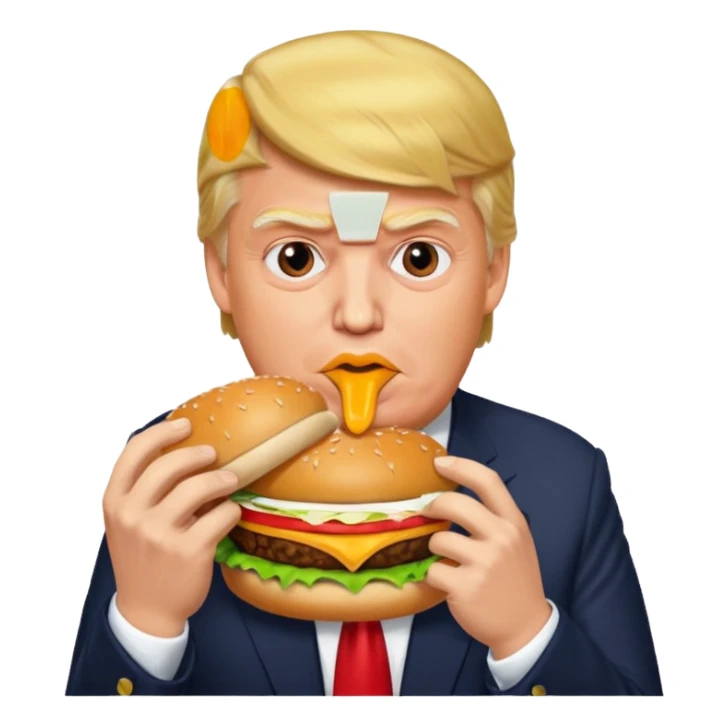 Donald trump eating hamburger  sticker