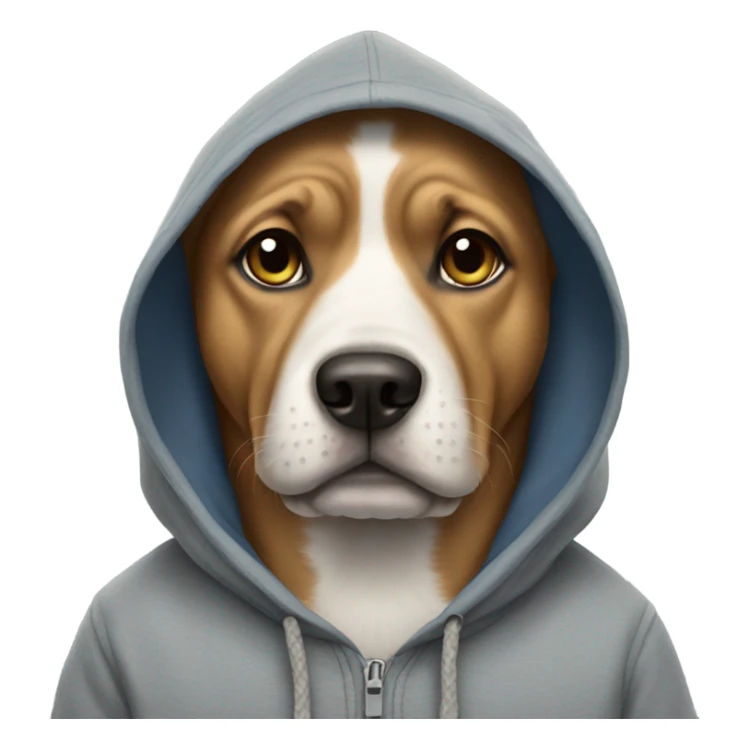 Dog wearing a hoodie sticker