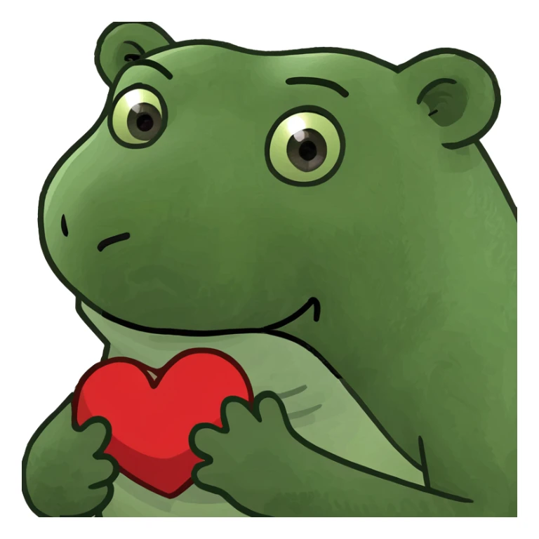 Un oso y con un corazón rojo en la mano  sticker