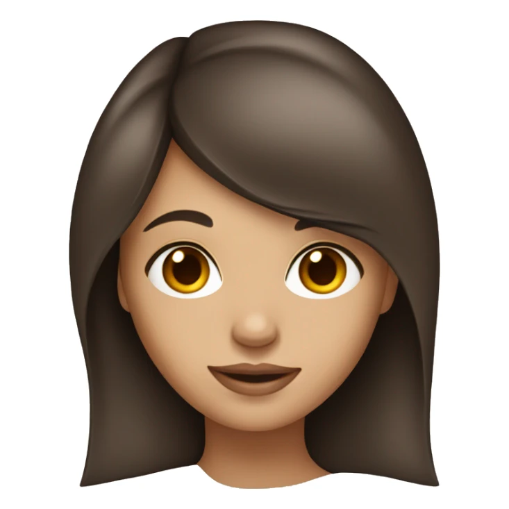 Brunette girl with middle part  sticker