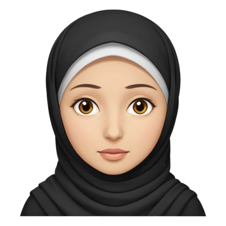 emoji perempuan berhijab, ekspresi netral sticker