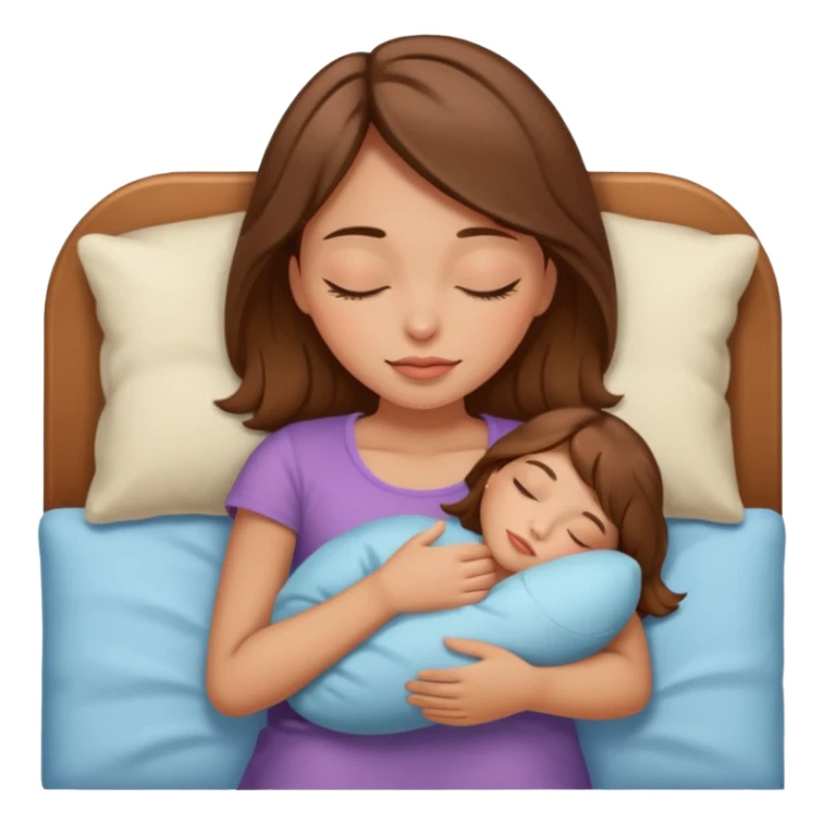 Almond Brunette haired girl with peachy tan skin sleeping sticker