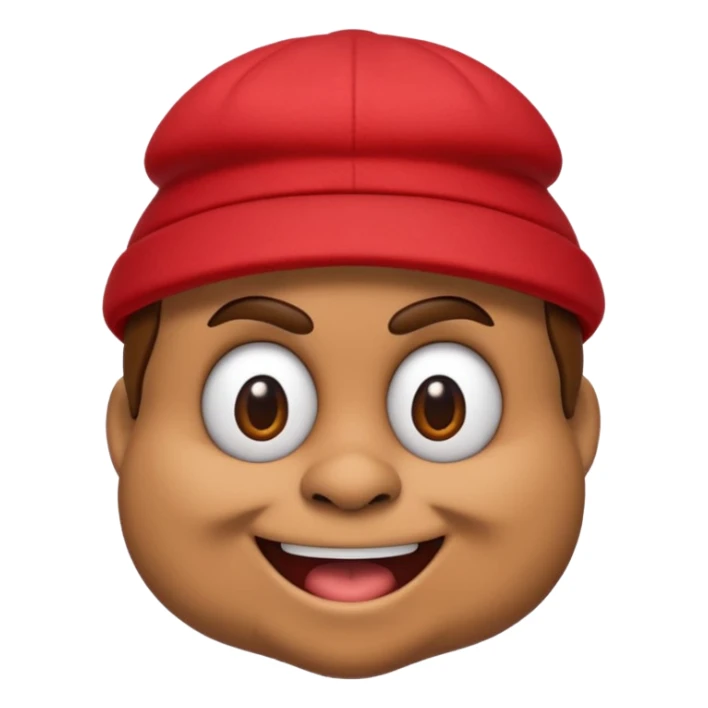 Ken Carson as a Goomba, playful and expressive, i-emoji style sticker