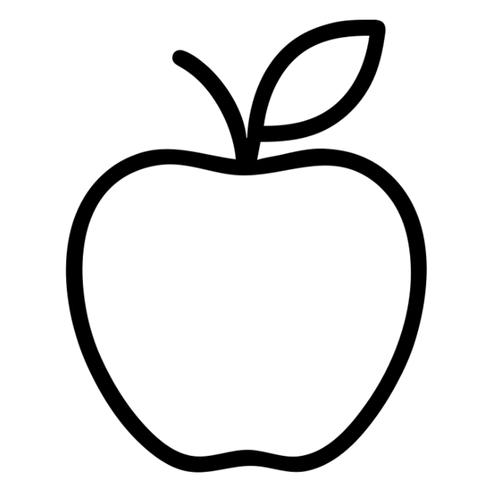 Apple in the style of an icon-black-outlined sticker