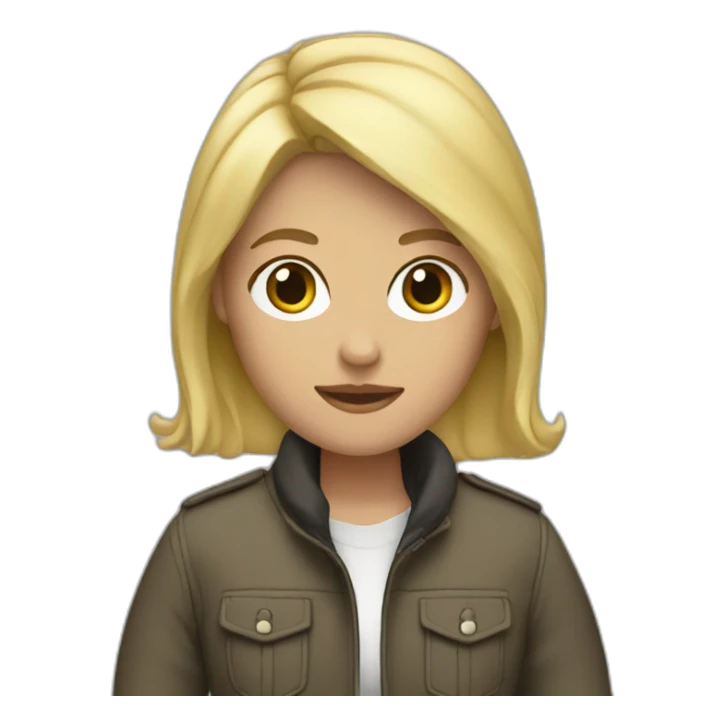 Blonde with jacket around waist sticker