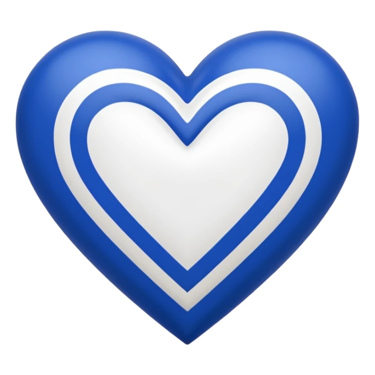 Royal blue and white striped heart sticker