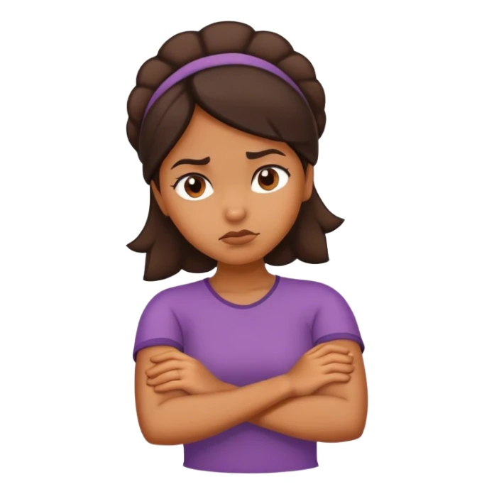Annoyed brown Girl with arms crossed sticker