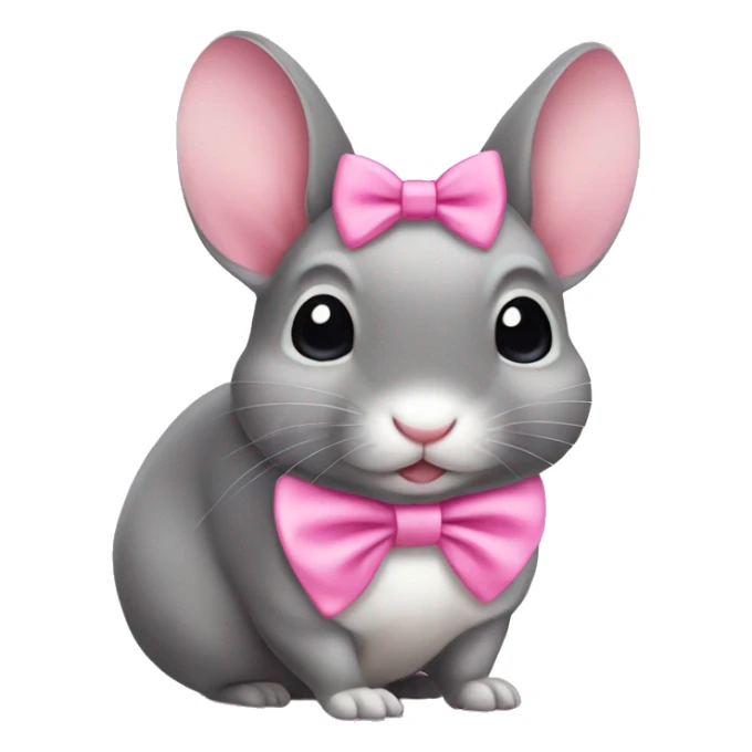 Cute chinchilla wearing a pink bow  sticker
