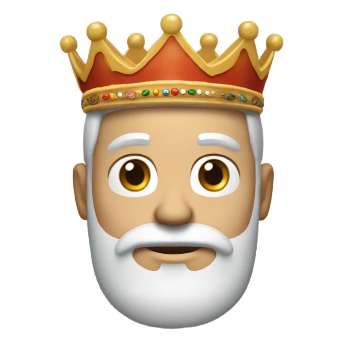 white guy with burger king crown on head and he has a white beard and mustache  sticker