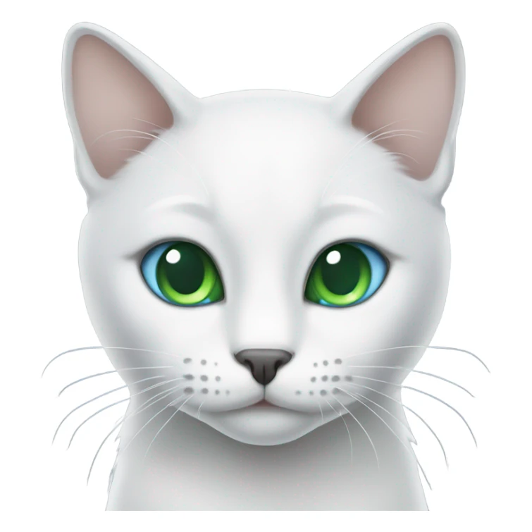 White grey cat with Green blue eyes sticker