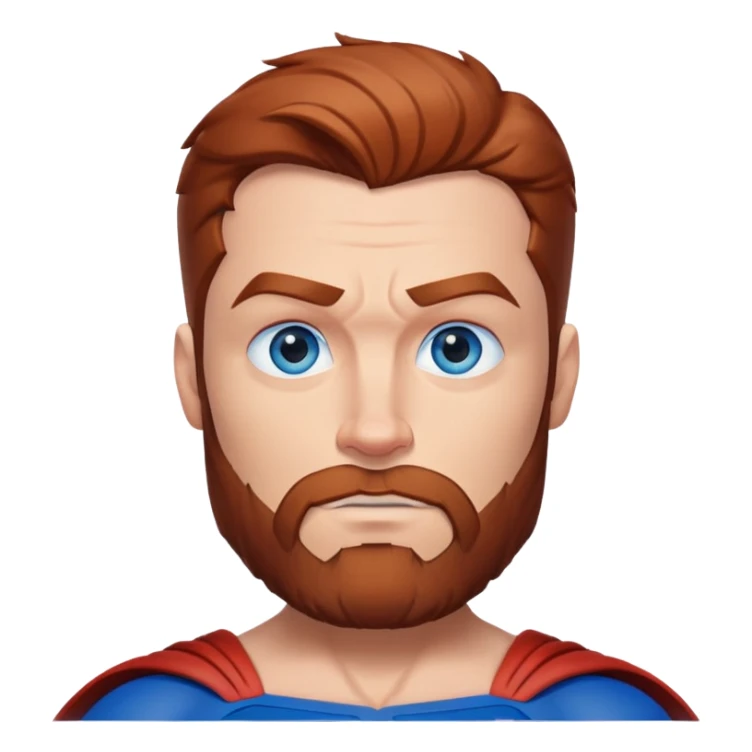 Adult Superman Blue Eyes scruffy Redish Brownish Beard Muscle sticker