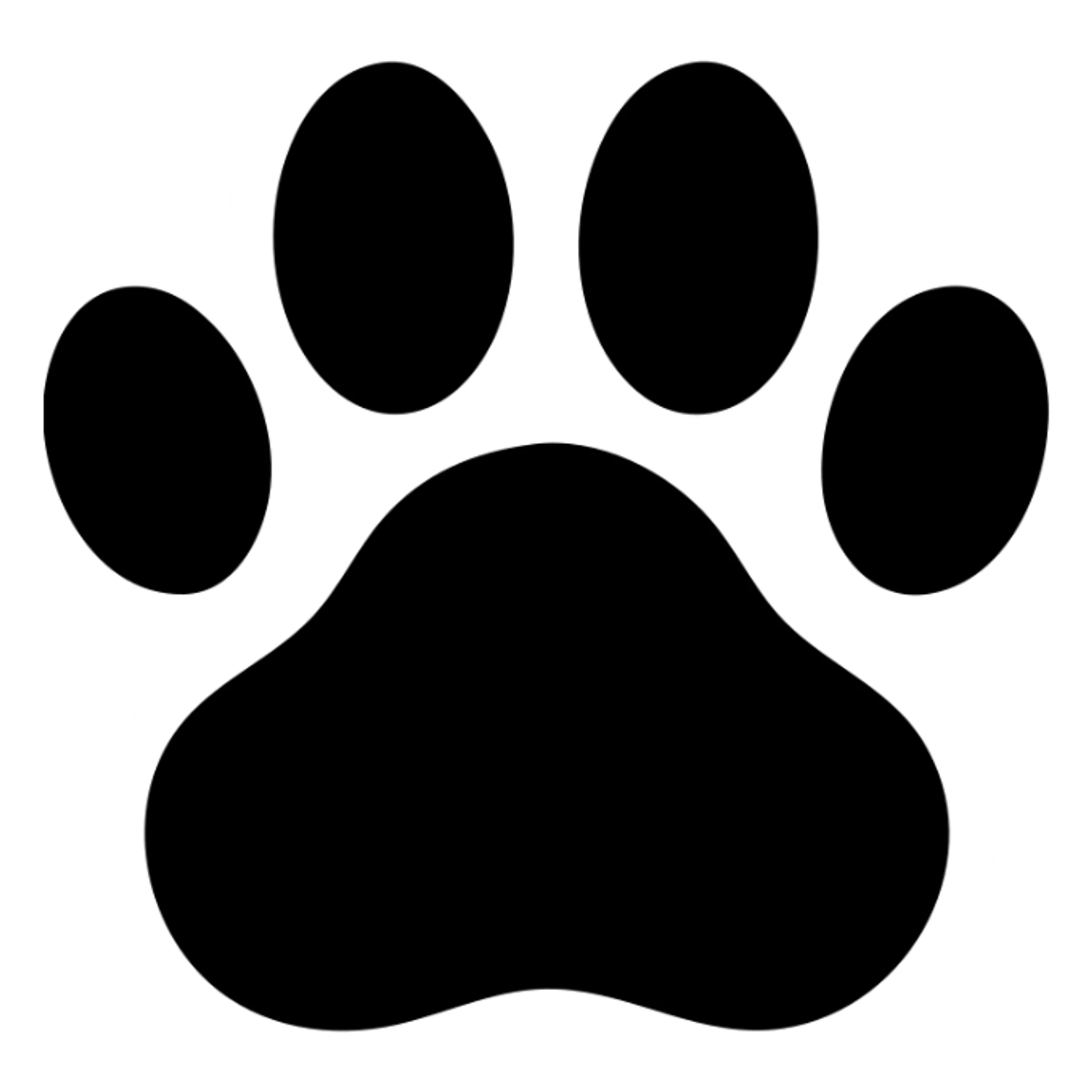 Pawprint silhouette, animal footprint sticker