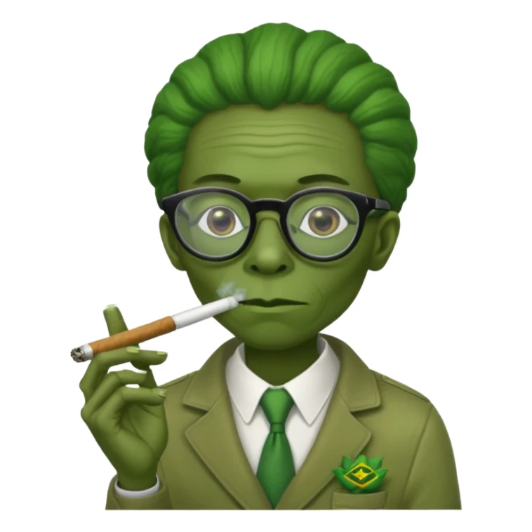 jamaican alien wearing glasses and smoking a joint sticker