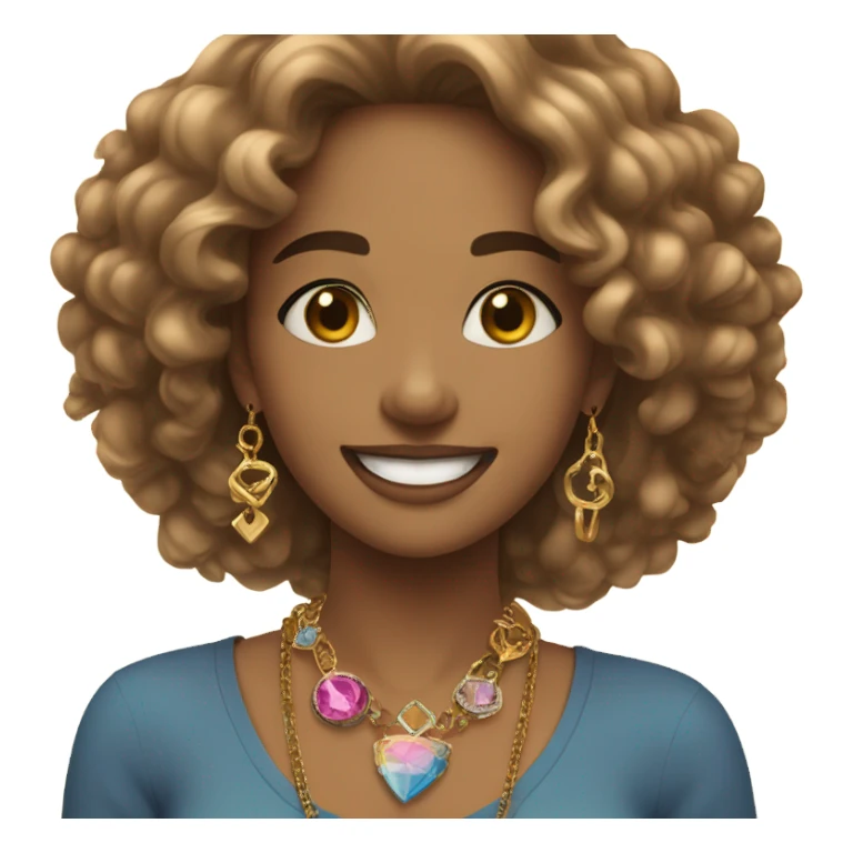 Girls smiling with jewelry sticker