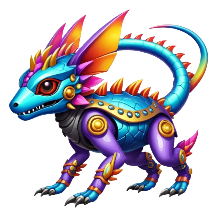  exotic tropical cyber-Protogen-Fakémon-Vernid-creature sticker
