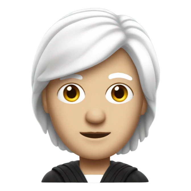 white UK judge upper body white wig at an angle  sticker