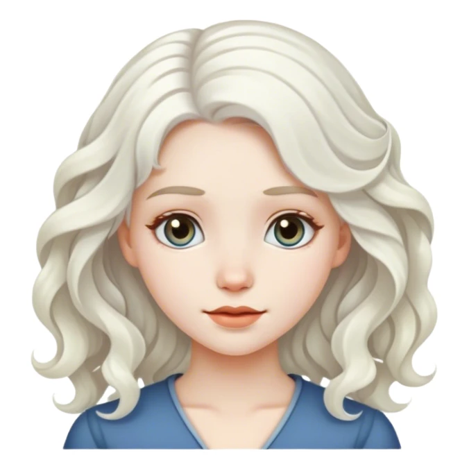 fair girl with white wavy hair sticker