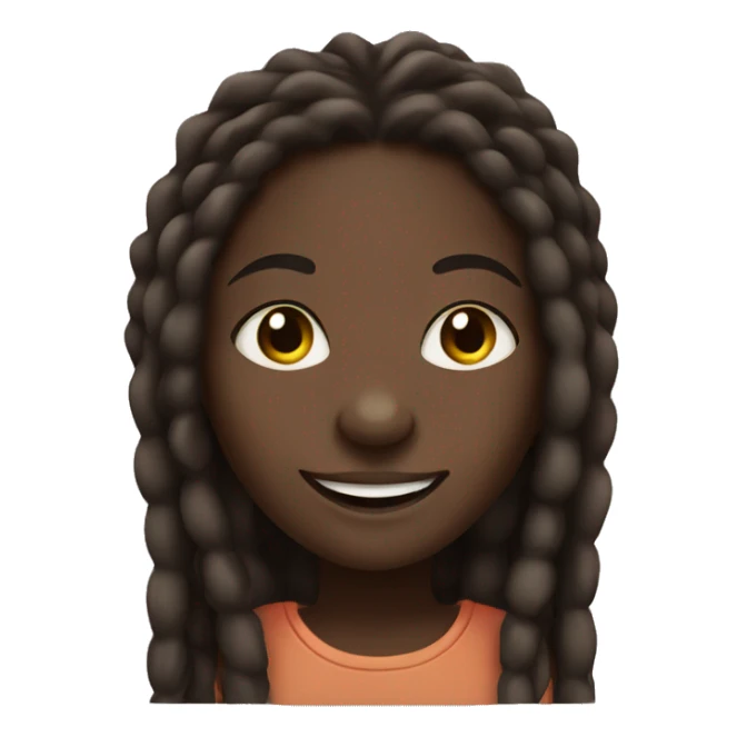 Dark skin girl with dreadlocks smiling sticker