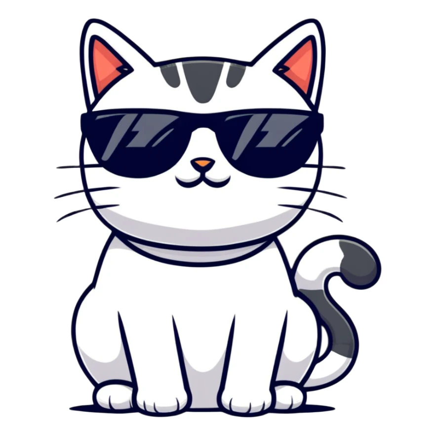 ridiculous cat with sunglasses sticker