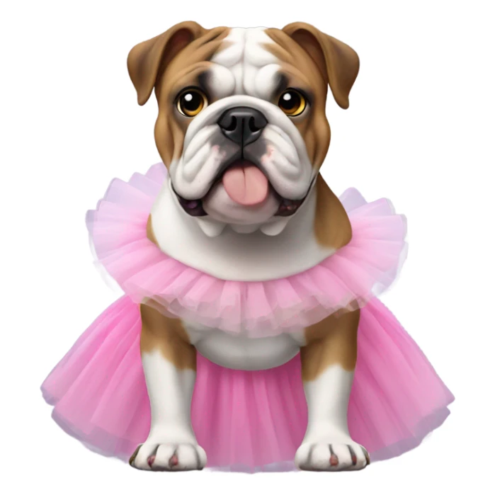 English bulldog with tutu  sticker
