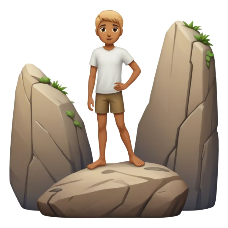 a person standing on a rock with only one foot sticker