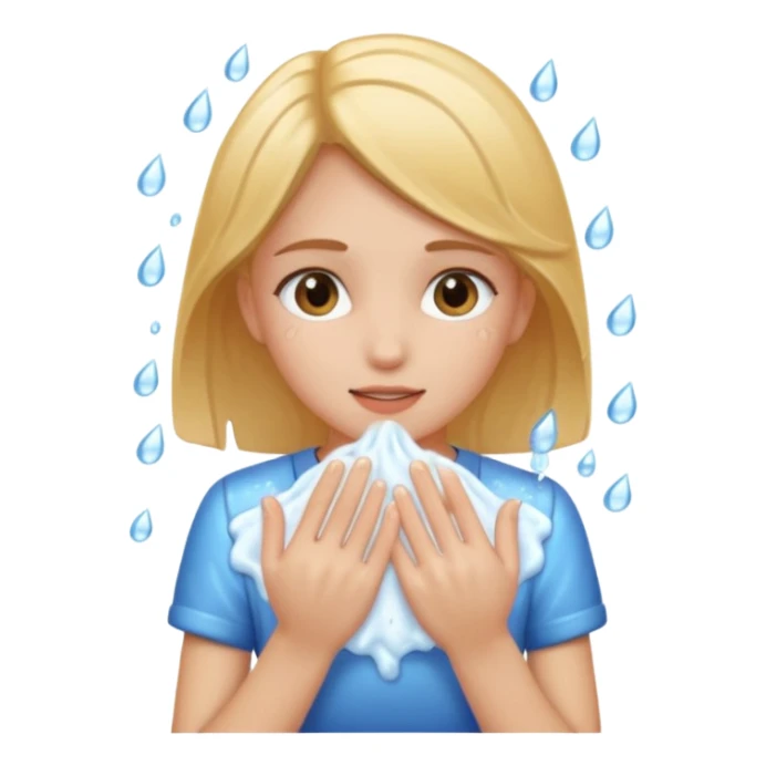 girl washing her face sticker