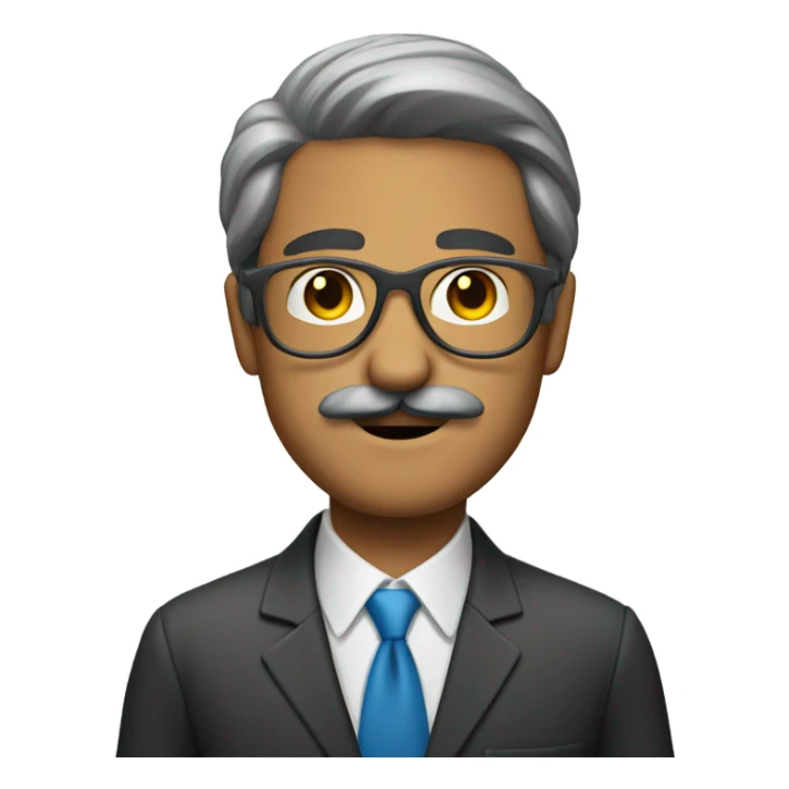 man latin mustache grey glasses suit sticker