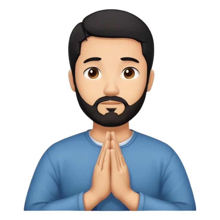 Man black hair Latino beard praying  sticker