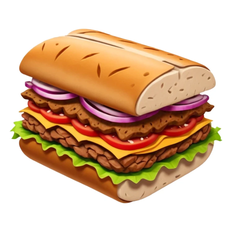 cooked doner meat object icon, sliced doner kebab meat, warm texture, 3D cartoon, mobile game icon style, clean background, no text, no watermark
 sticker