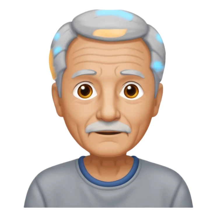 una imagen de un abuelo de 63 años sin bata medica sticker