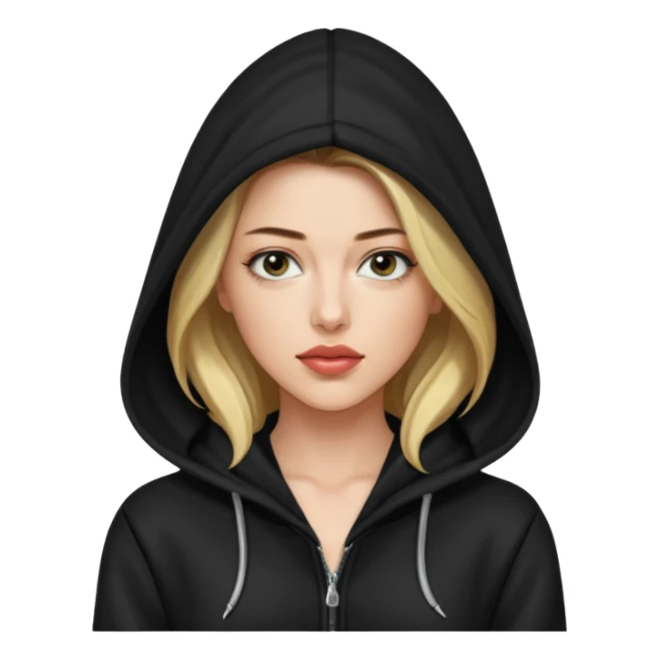 amber heard with black hoodie sticker
