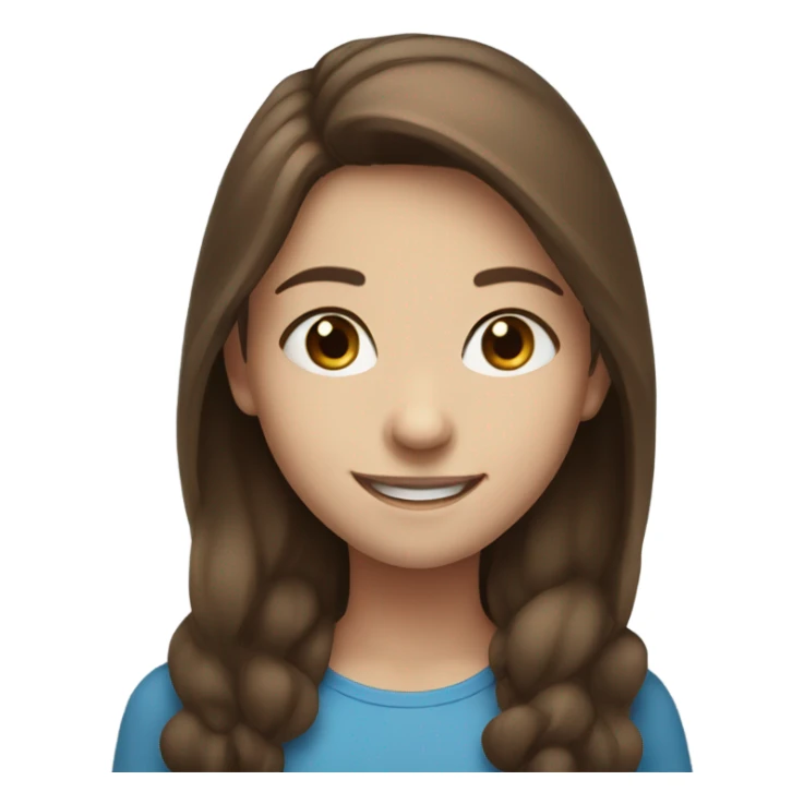 smiling girl with brown hair and blue eyes sticker