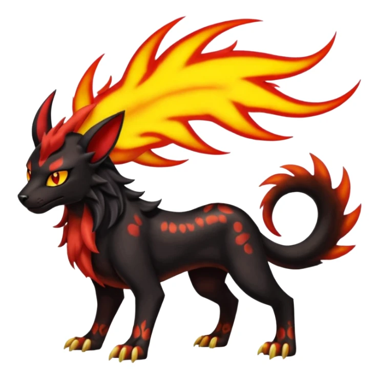 Elemental Groovy Diaphanous Scaley Demonic Liepard-Houndoom-Litten-Sprigatito-Pokémon-fusion-creature (full body) sticker